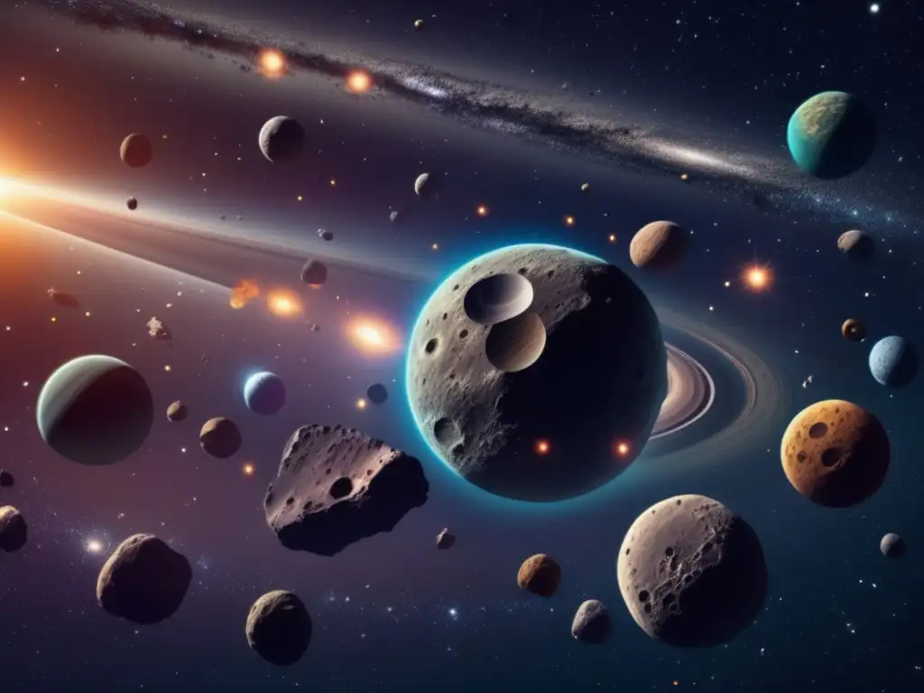 Exploración del Cinturón Principal de asteroides: vista impresionante en 8k de la vastedad y diversidad de los asteroides en el sistema solar