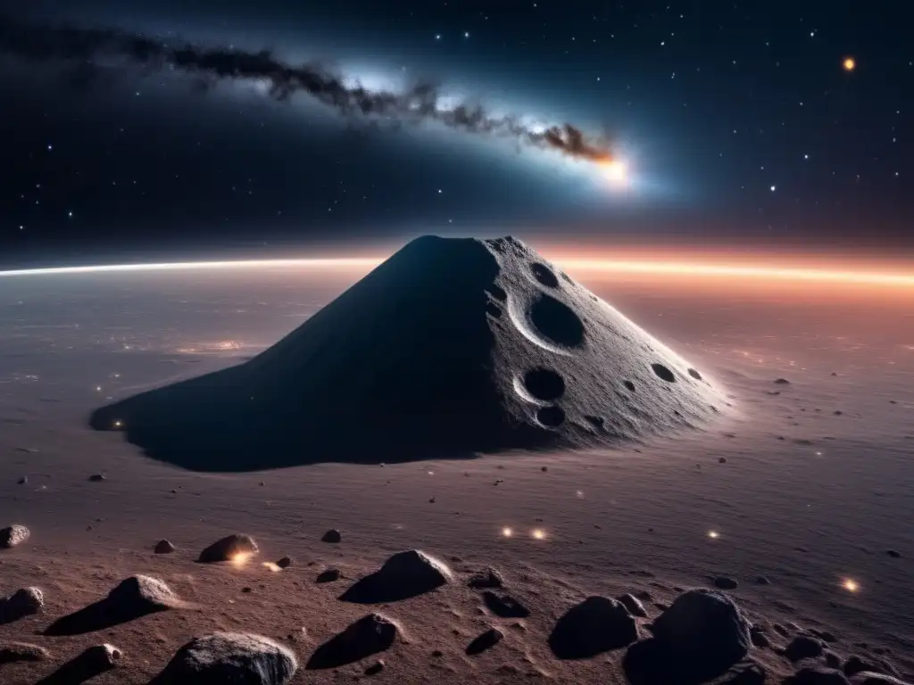 Exploración espacial: asteroide enano en el cosmos