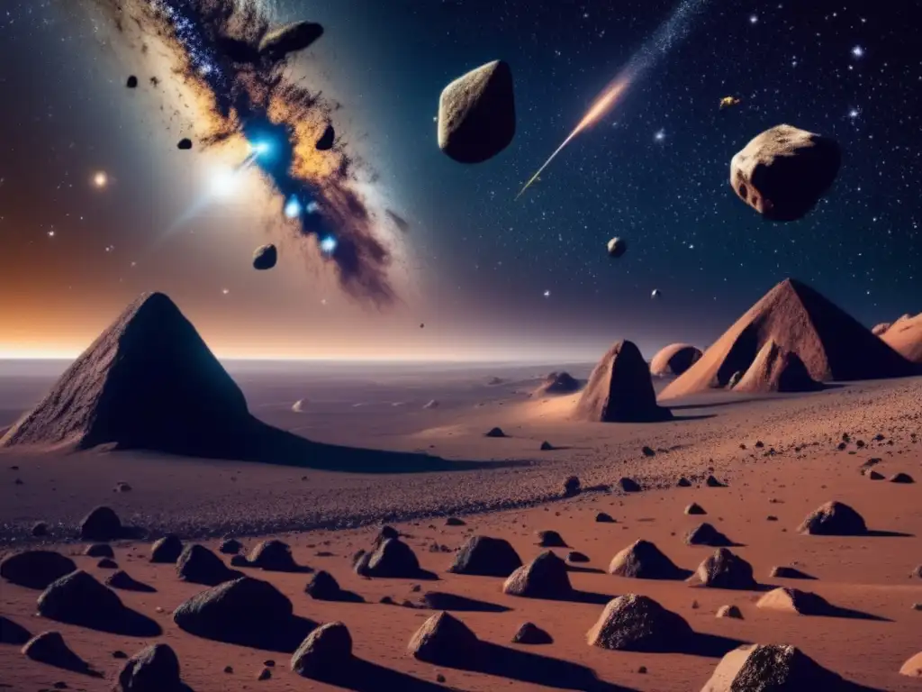 Exploración espacial de asteroides: Danza fascinante de asteroides en el universo