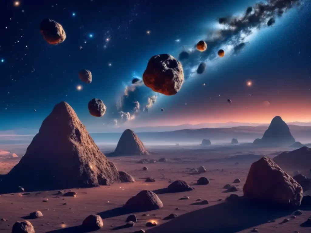 Exploración espacial con asteroides: majestuosos astros en un vasto cosmos