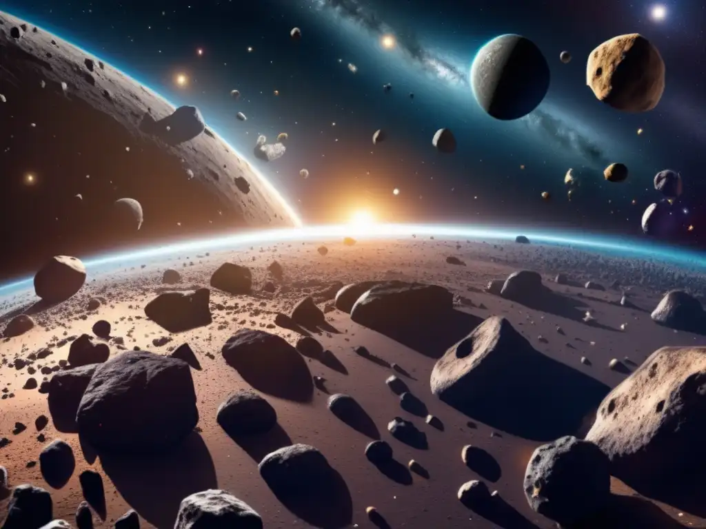 Exploración fascinante: Cinturón de Asteroides en 8K, revelando su diversidad de formas y texturas
