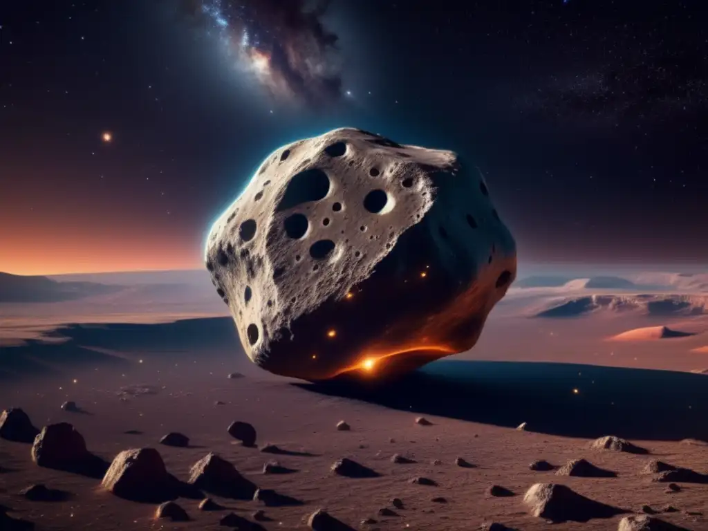 Un fascinante asteroide en el espacio: secretos asteroides: exploración, impacto, recursos
