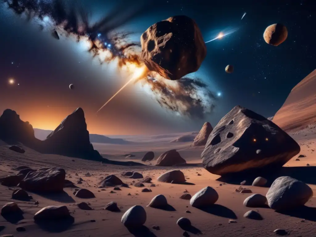 Descubre la fascinante escena cósmica en 8k: prevención colisiones asteroides