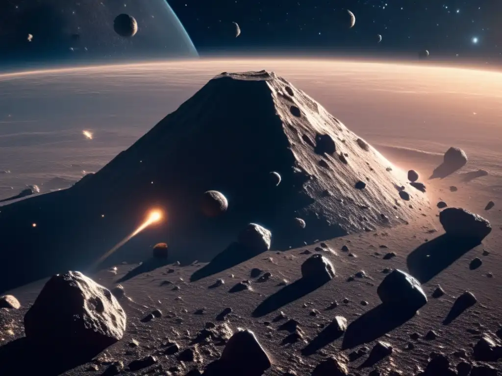 Innovación financiera asteroides: Escena impresionante en el espacio con asteroides