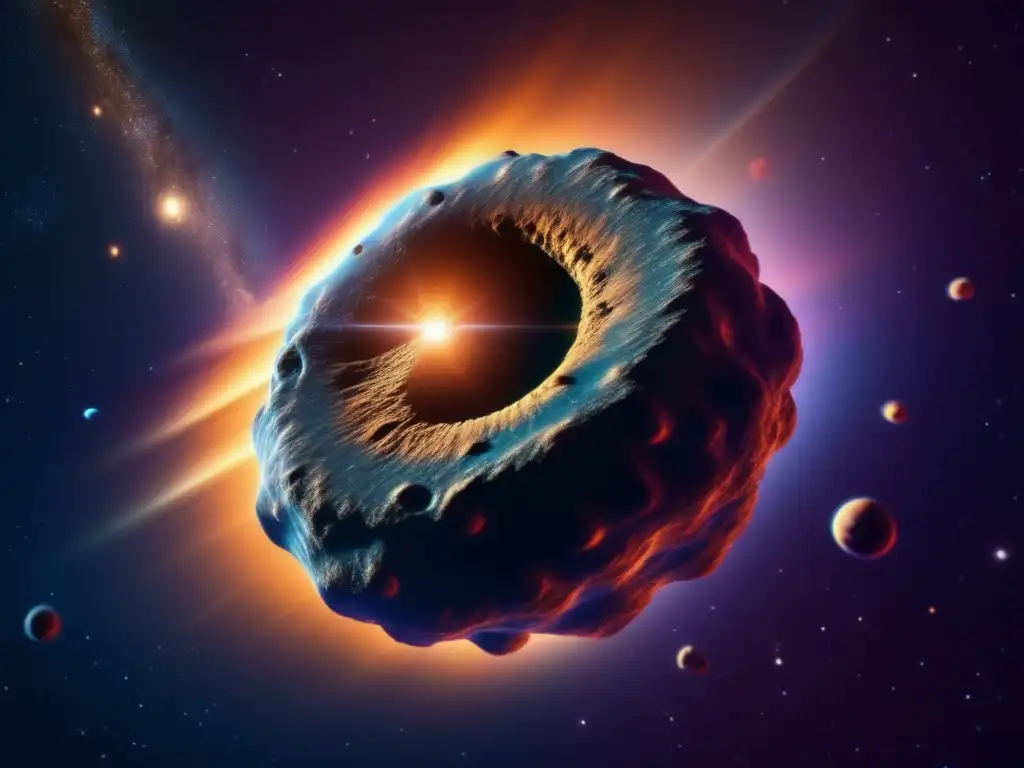 Investigando formas insólitas en el espacio - Imagen de asteroide espiral con patrones geométricos y gases coloridos
