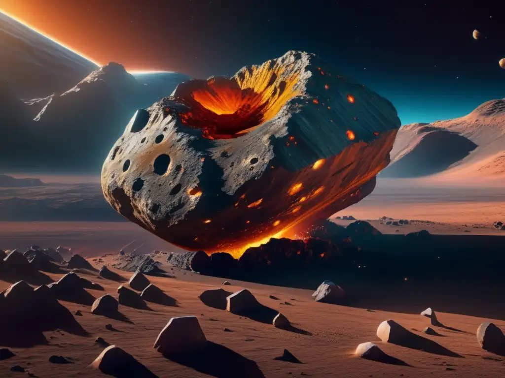 Fragmentación de asteroides en el espacio: Imagen impactante de un asteroide con detalles asombrosos de 8K