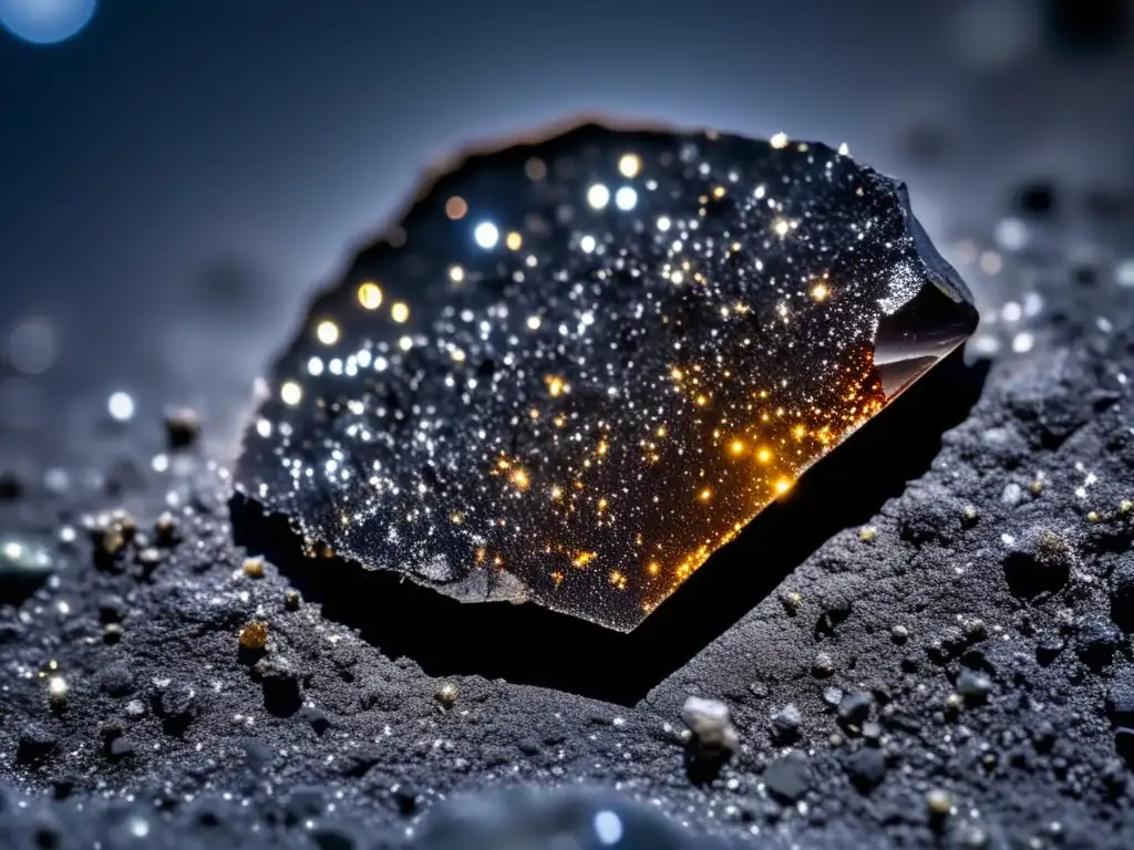 Fragmento de meteorito con aminoácidos en asteroides