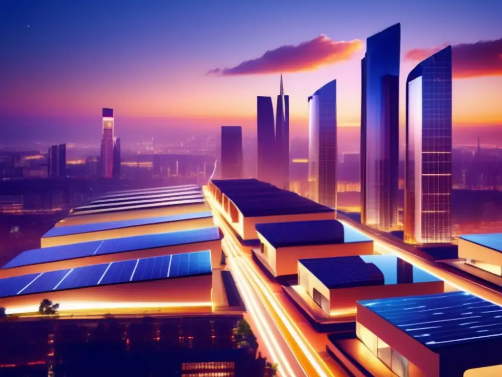 Futura ciudad con energía solar interconectada a redes eléctricas