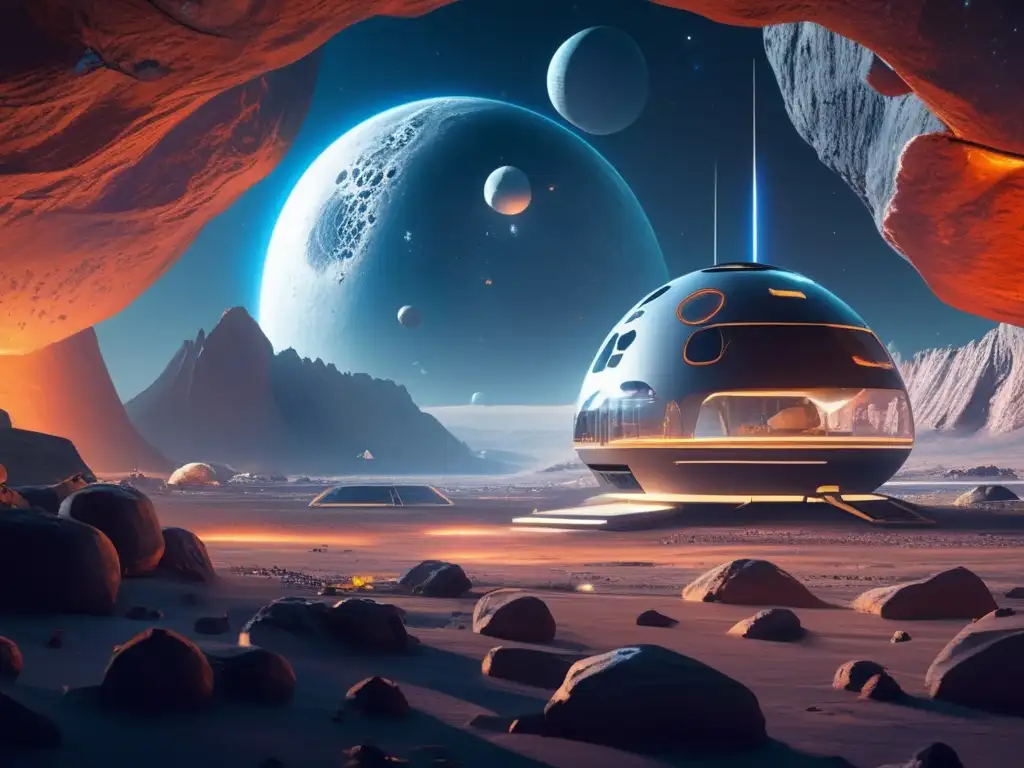 Metrópolis futurista en asteroide: Exploración y explotación de asteroides