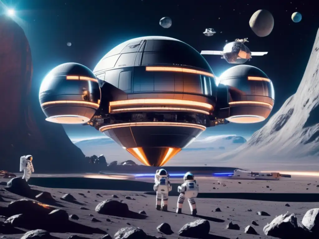 Futuro espacio estación y astronautas investigan asteroides -