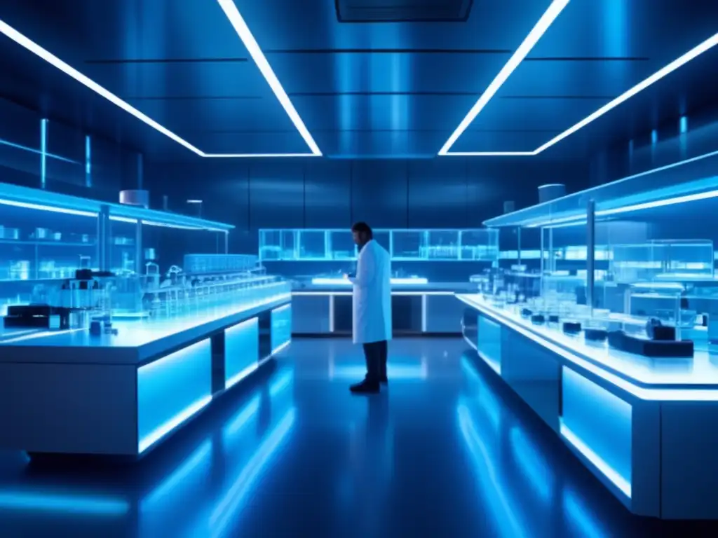 Futuro laboratorio con compuestos orgánicos asteroides en medicina moderna