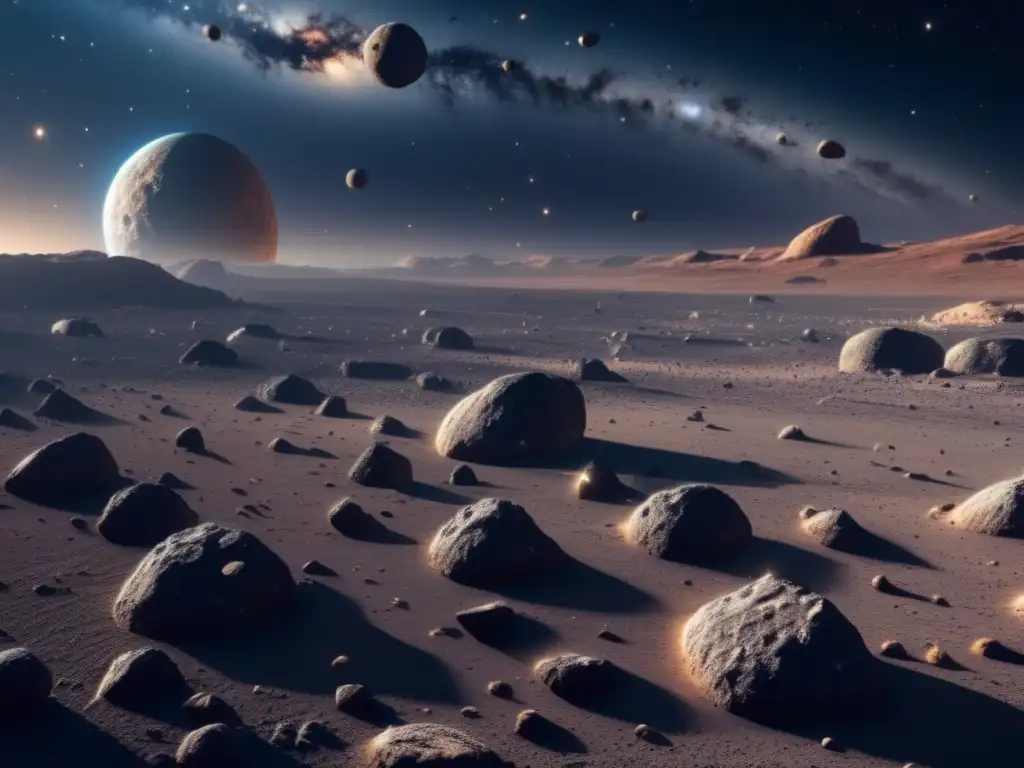 Formación gigantes cinturón principal: impresionante imagen 8k de asteroides rocosos en el espacio