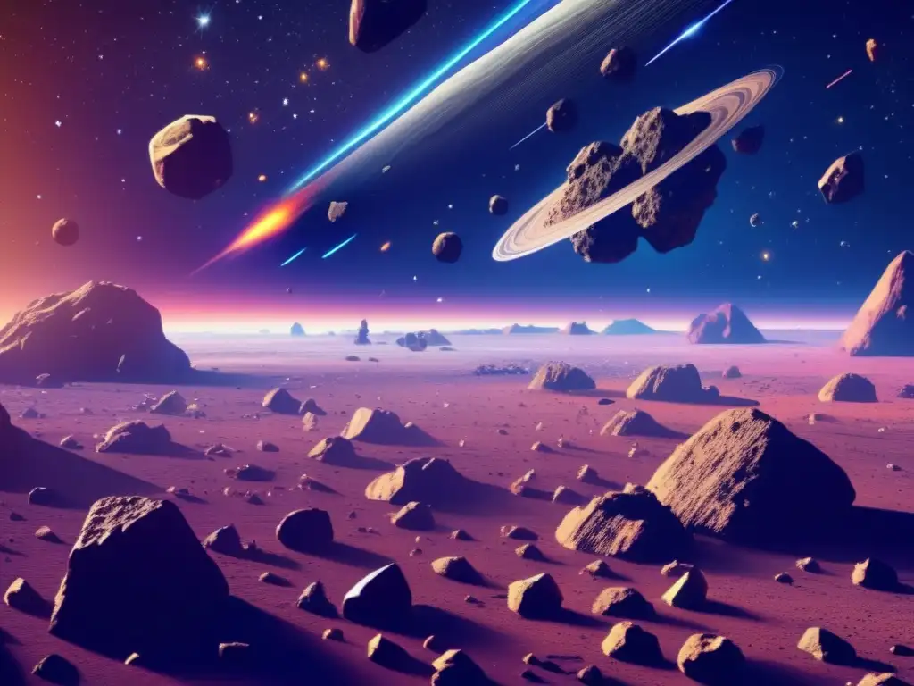 Evolución gráficos asteroides videojuegos: Impresionante imagen de alta resolución de un campo de asteroides en el espacio