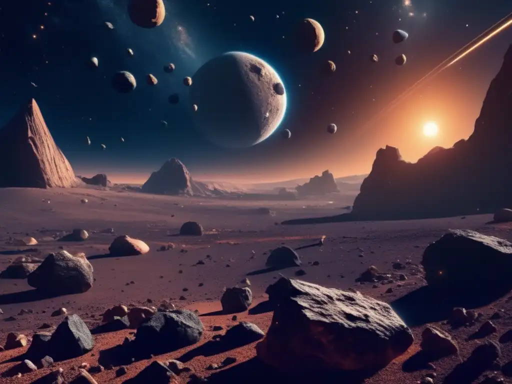 Historia de asteroides en el sistema solar: Expanse espacial misteriosa con asteroides, minerales, galaxias y desafíos