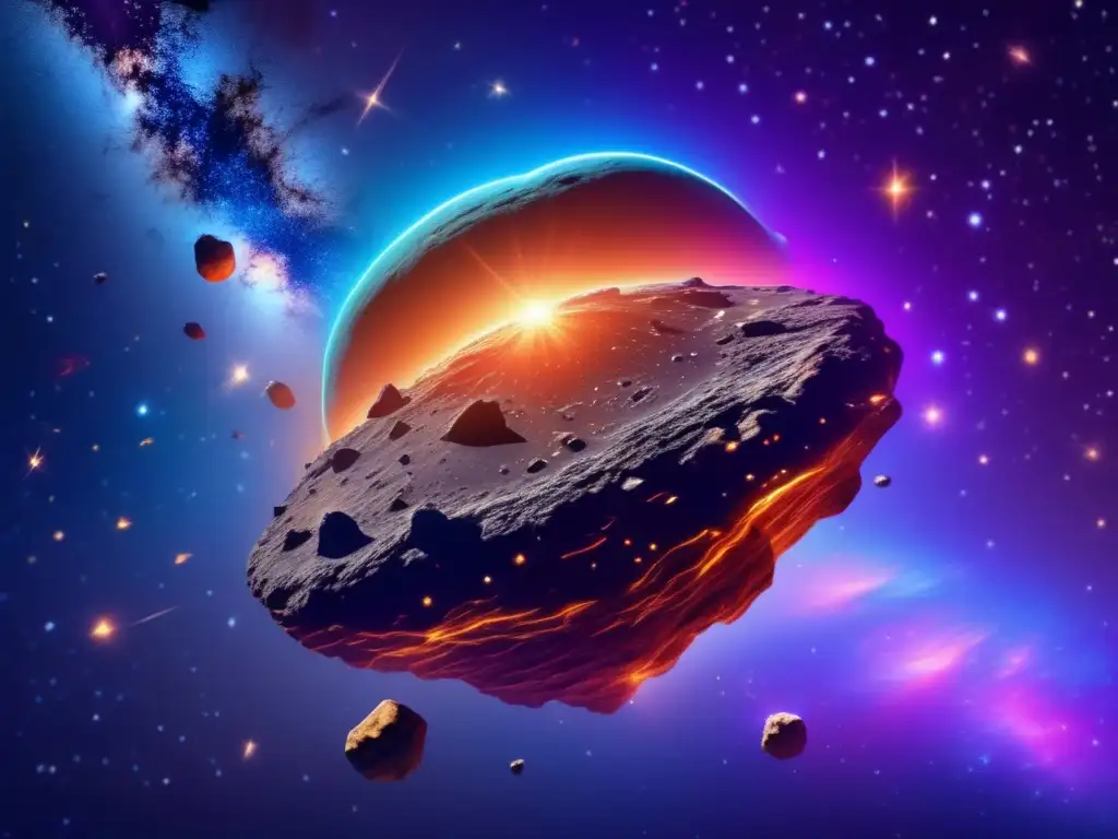 Imagen 8k: Asteroide y creencias espirituales en el cielo estrellado