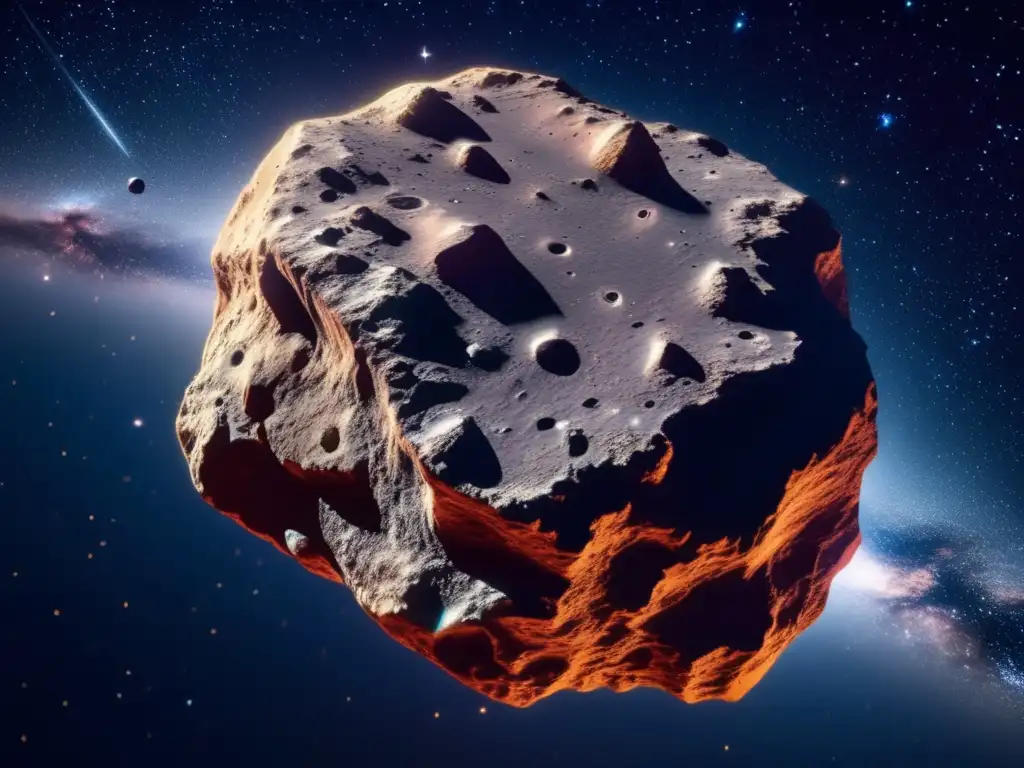 Imagen de asteroide irregular en el espacio: Causas forma irregular asteroides