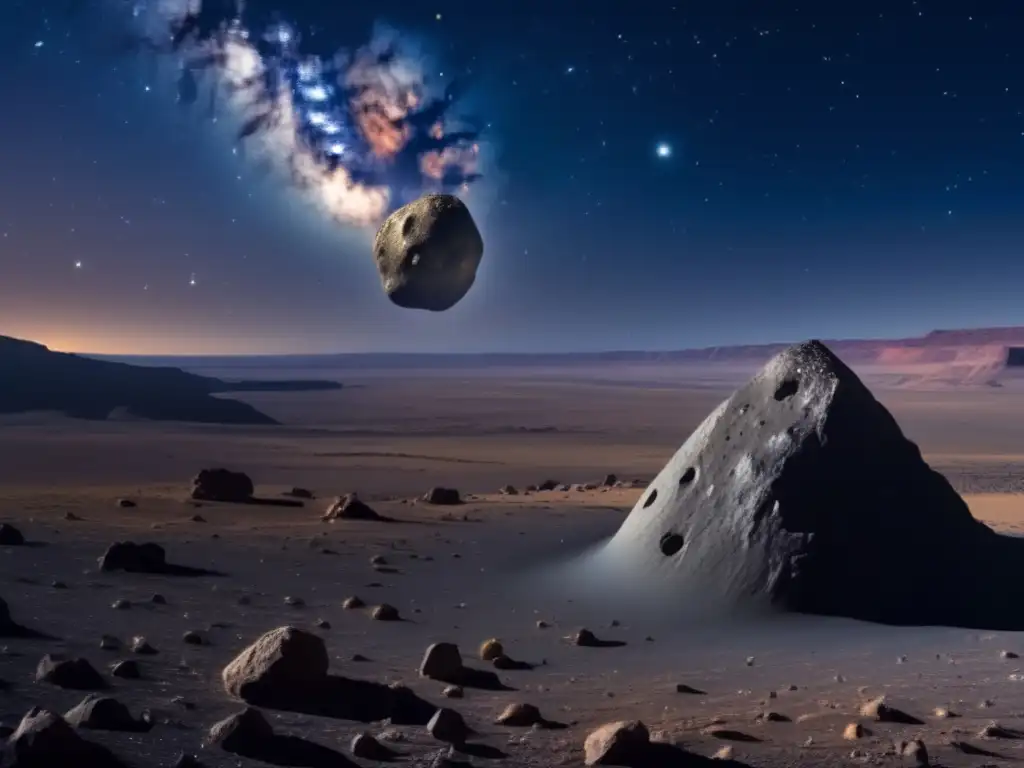 Imagen de un asteroide en la noche estrellada, inspirador de mitos y leyendas