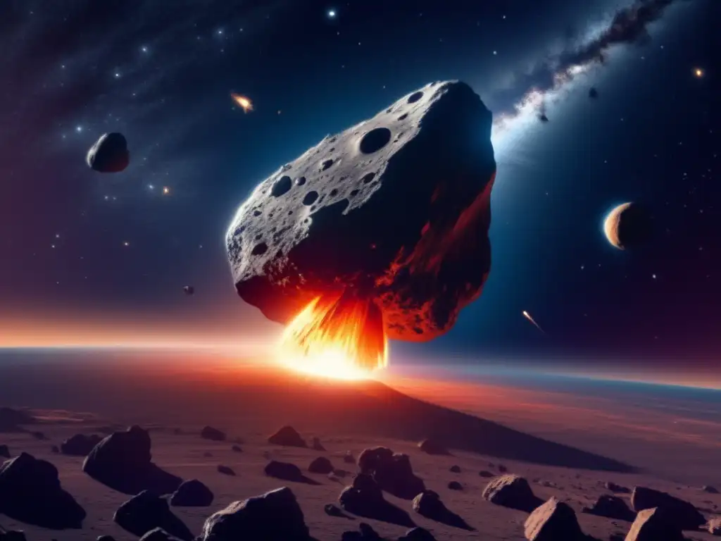 Imagen de un asteroide potencialmente peligroso en órbita: misterio y peligro en el cosmos