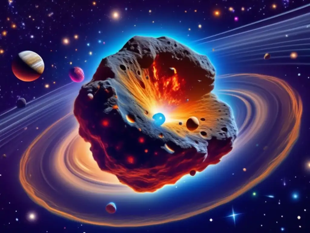 Imagen: Asteroide evadiendo resonancias, estrategias de escape (110 caracteres)