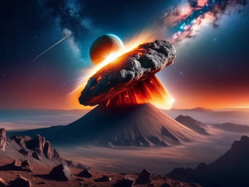 Imagen de asteroide impactando la Tierra: Exploración y explotación de asteroides