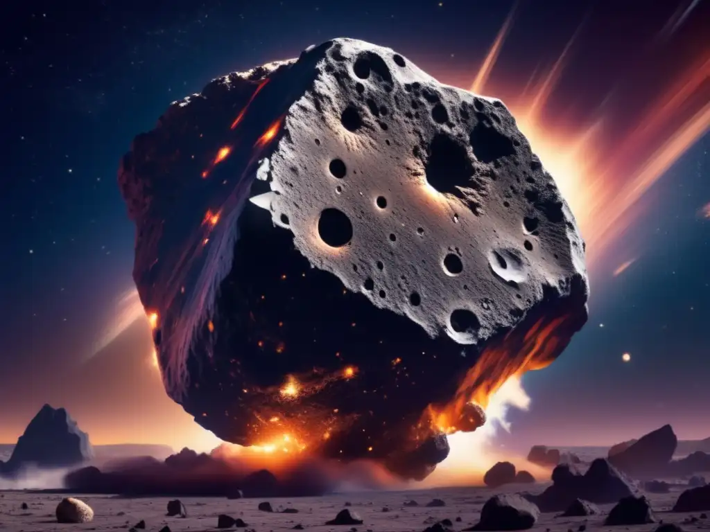Imagen de asteroide ultra primitivo y el Big Bang en el espacio