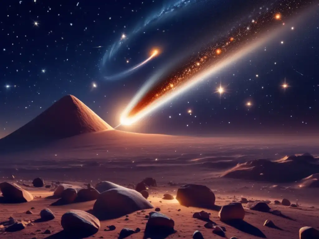 Imagen: Exploración de asteroides y cometas en un cielo estrellado