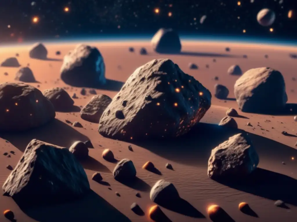 Imagen 8k de asteroides en el espacio: Inteligencia Artificial para asteroides