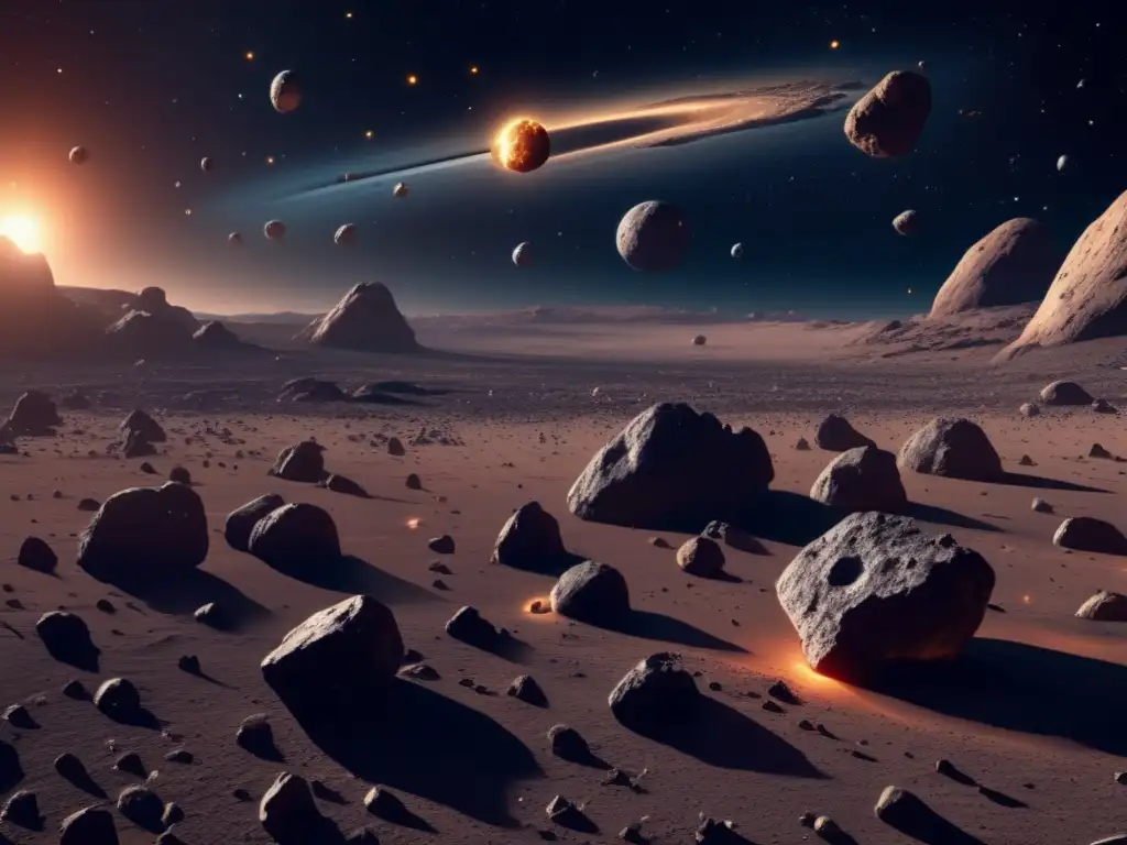 Imagen de asteroides en el espacio: belleza y misterio, ¡descubre el fascinante mundo de la minería de asteroides!