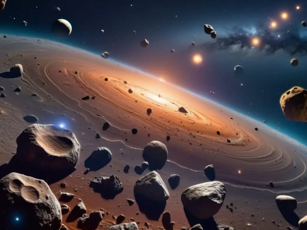 Imagen: Asteroides en órbita alrededor de una estrella - Estrategias defensa planetaria NEOs