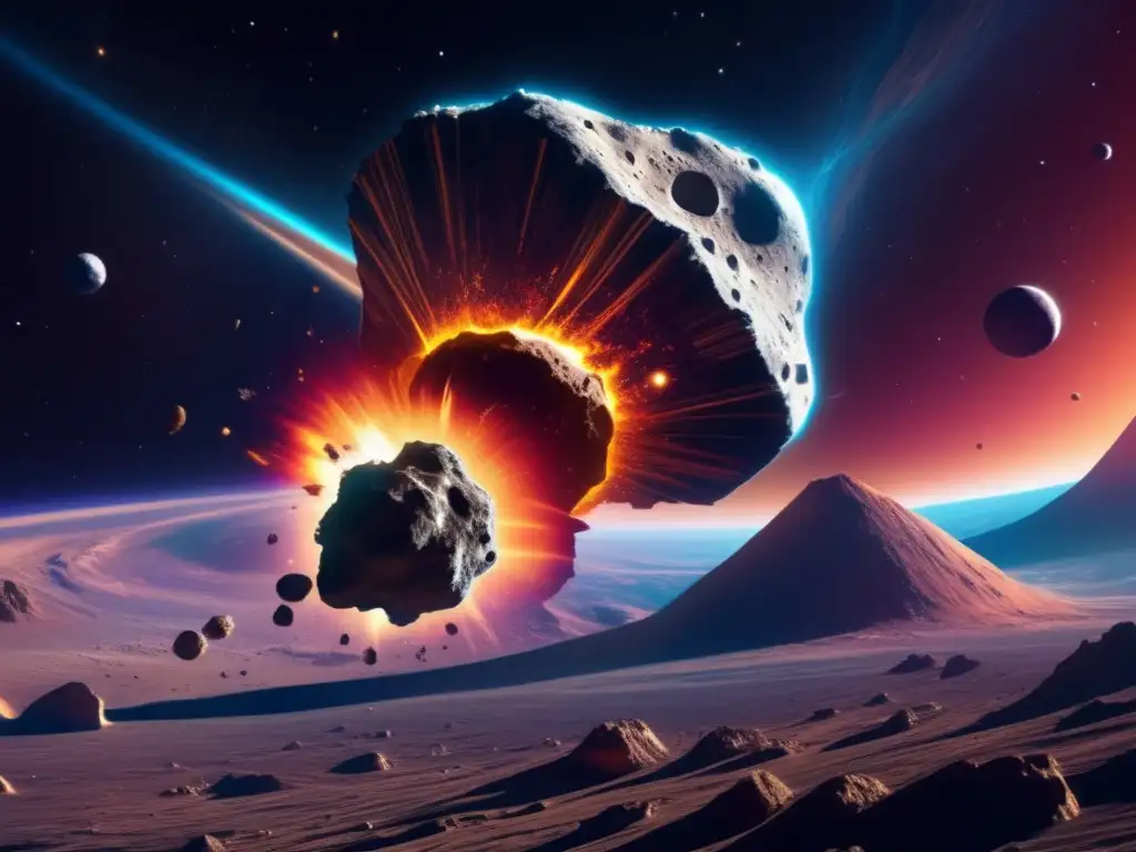 Imagen: Asteroides en el universo - Exploración y misterios en 8k
