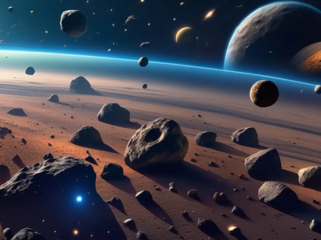 Imagen 8k de cinturón de asteroides con resonancia de Kirkwood