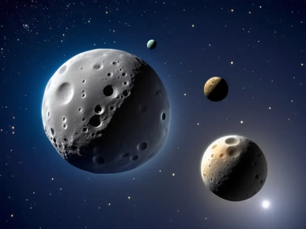 Imagen detallada de asteroides Ceres y Vesta en el espacio - Exploración y características de Ceres y Vesta