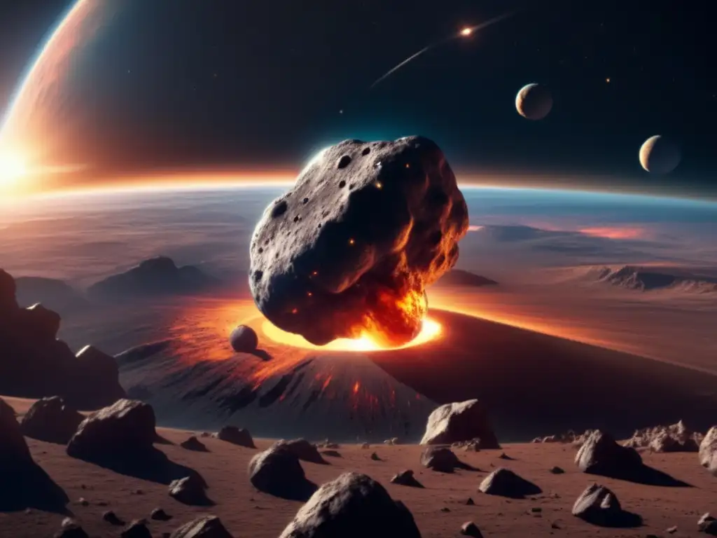 Imagen dramática de asteroide en camino a la Tierra, con riesgo de asteroides cercanos