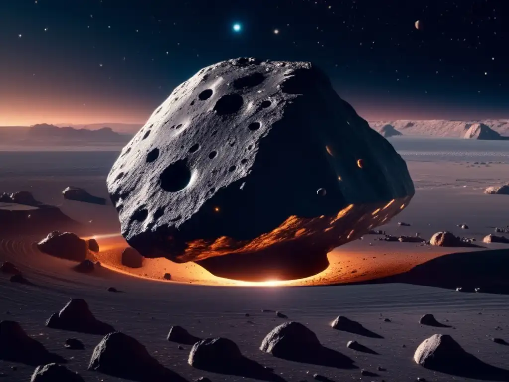 Una imagen en 8k muestra el espacio lleno de estrellas y un asteroide imponente