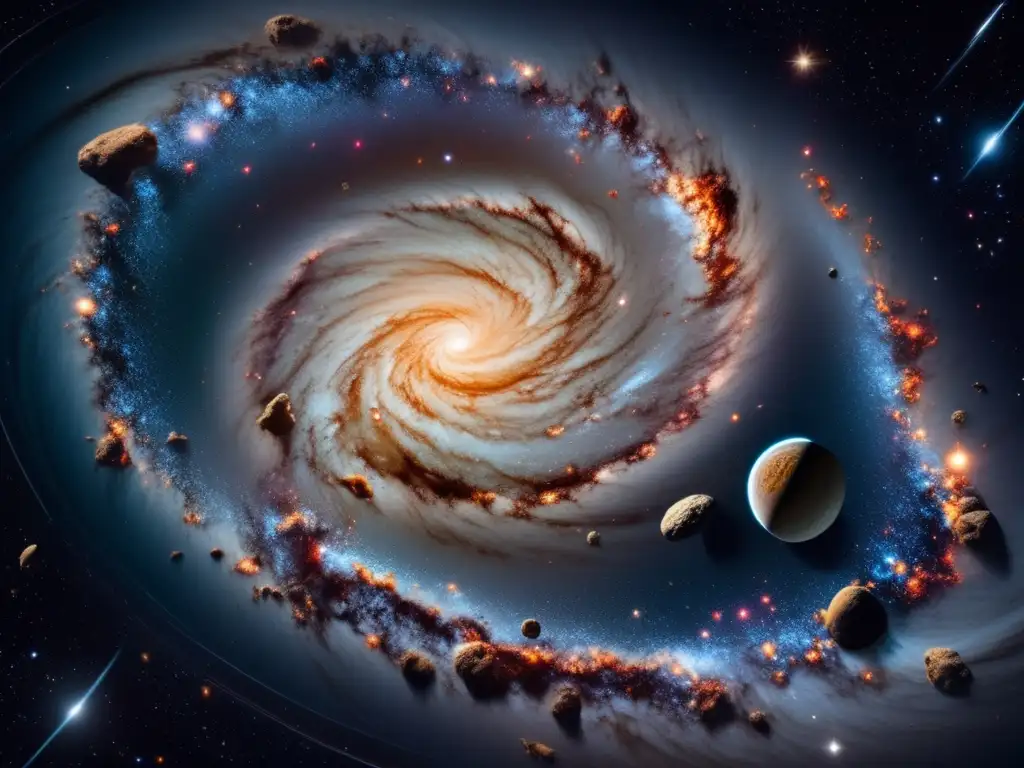Imagen: Espiral galáctica con asteroides carbonáceos compuestos prebióticos revelan
