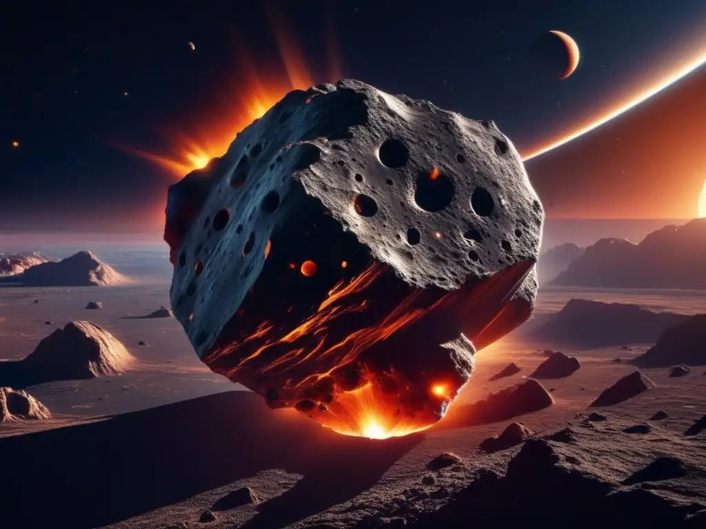 Imagen impactante de asteroide en 8k, revelando su belleza y tamaño