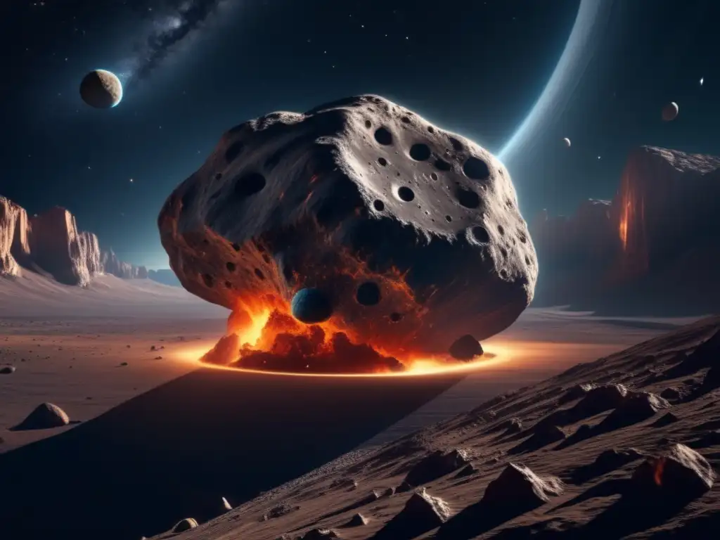 Imagen impactante: Asteroide 8k en el espacio - Estrategias defensa planetaria asteroides