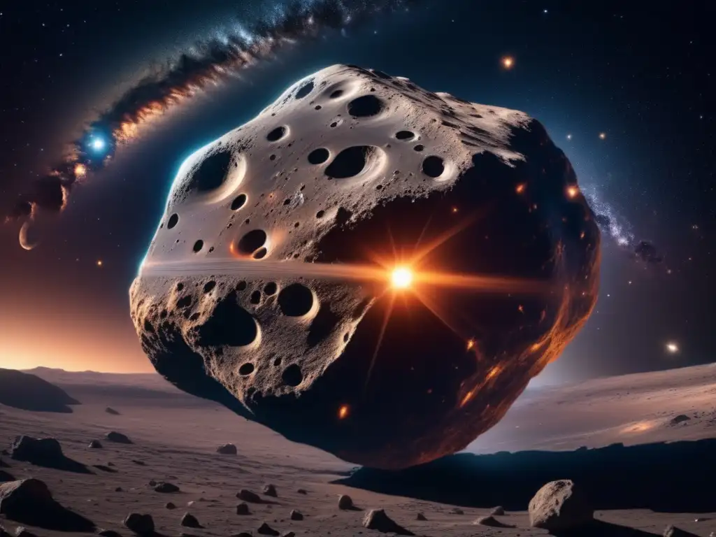 Imagen impactante de asteroide en el espacio: Exploración y explotación de asteroides
