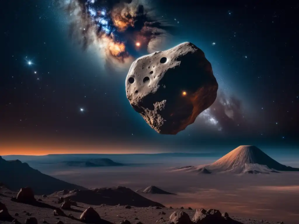 Imagen impactante de un asteroide en el espacio con detalles impresionantes