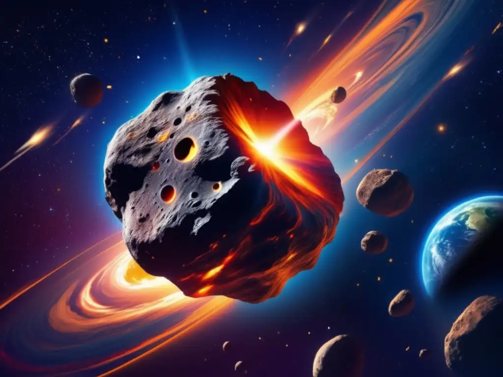 Imagen impactante de asteroide acercándose a la Tierra, destaca la belleza del cosmos y muestra los desafíos de la exploración de asteroides