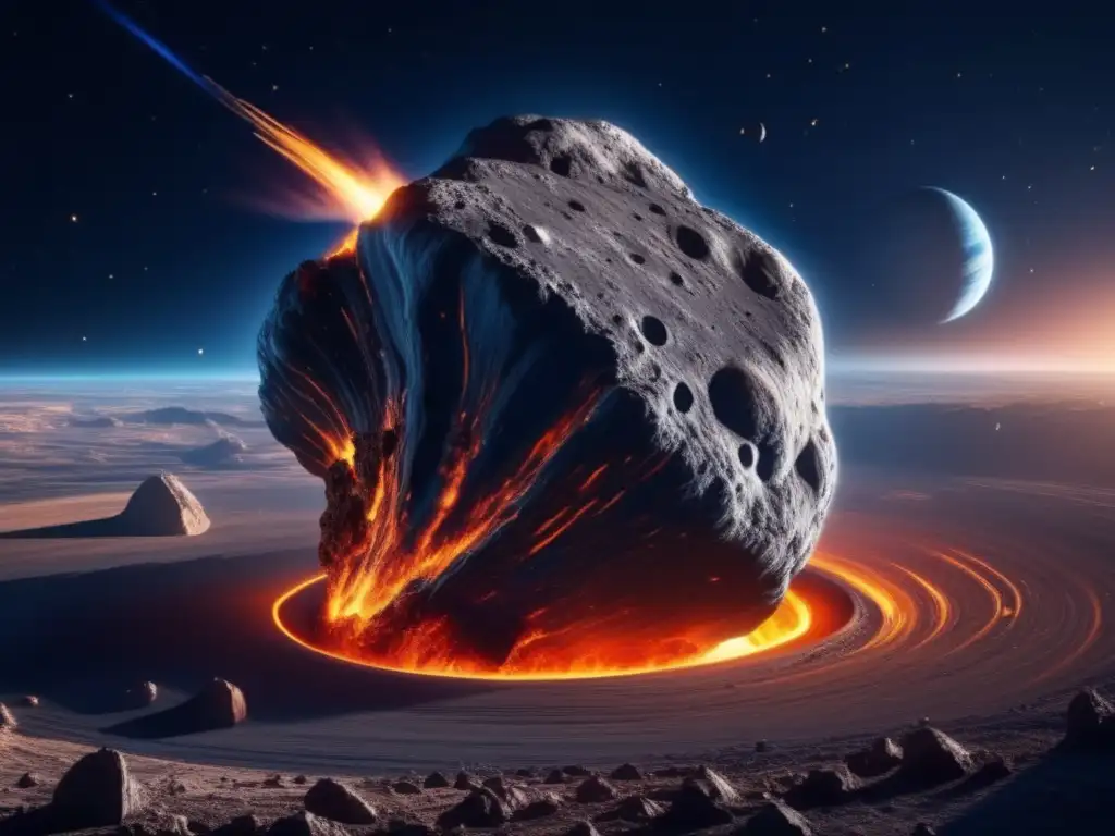 Imagen impactante de asteroide acercándose a la Tierra, muestra escala, detalles y peligro