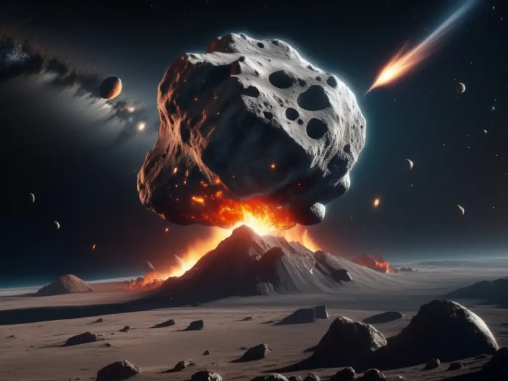 Imagen impactante de un asteroide acercándose a la Tierra desde el espacio, revelando su textura y composición