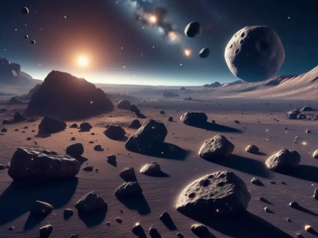 Imagen impactante de campo de asteroides en el espacio profundo