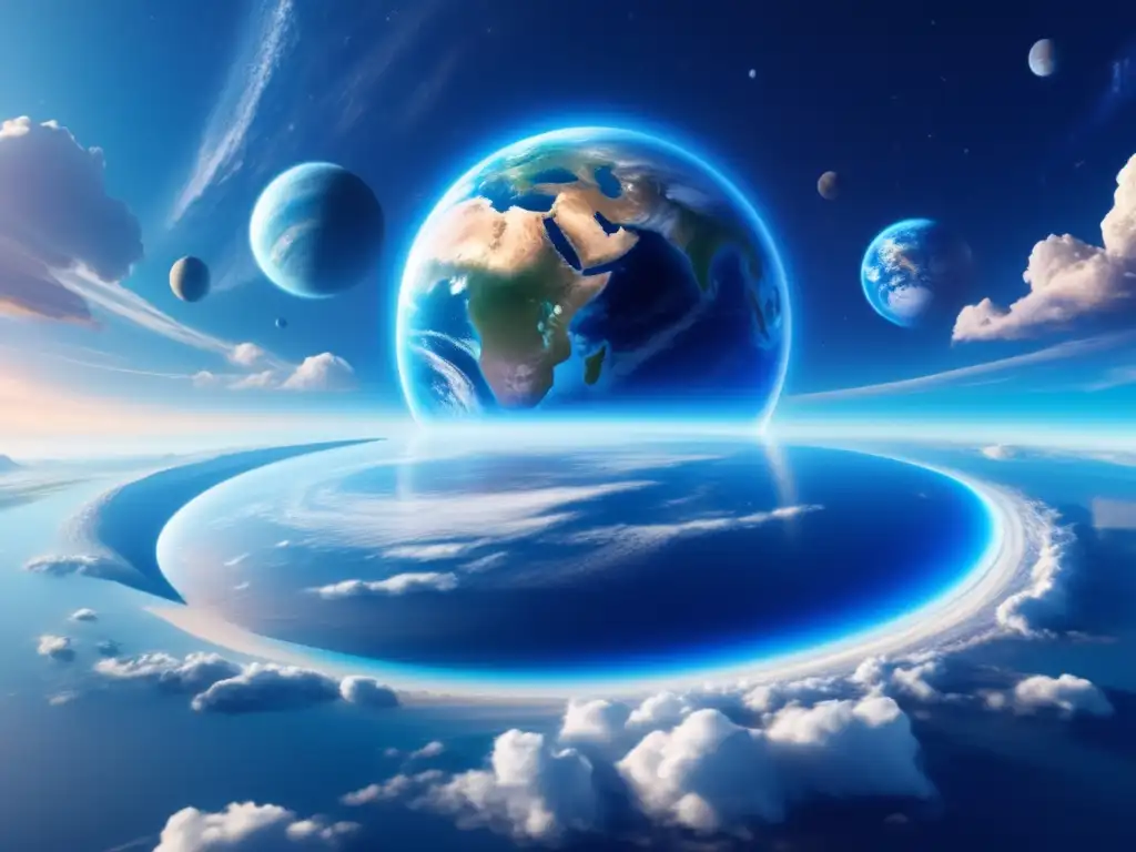 Imagen impactante: Planeta Tierra azul flotando en el espacio, amenaza asteroides Tierra exploración recursos
