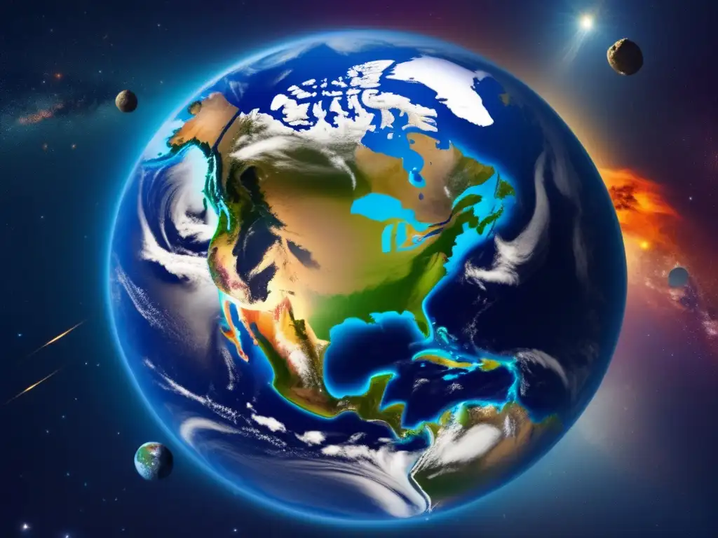 Imagen impactante de la Tierra desde el espacio, resaltando países en colores vibrantes