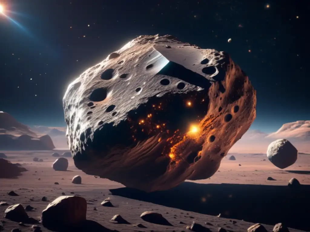 Imagen impresionante de asteroide en el espacio: Exploración de asteroides para recursos