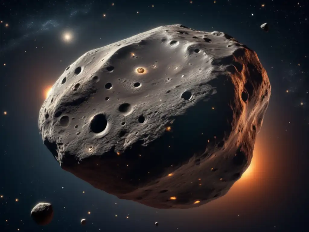 Imagen impresionante: asteroide 8k en espacio, composición química y detalles celestiales