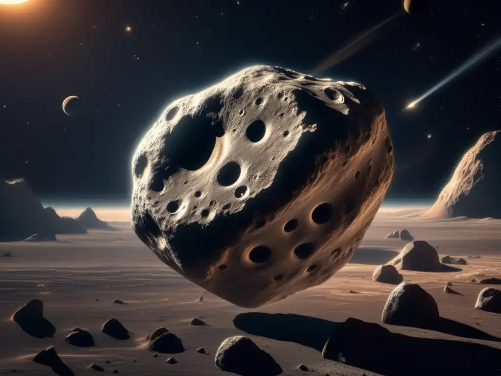 Imagen impresionante: asteroide flotando en el espacio, texturas y patrones sorprendentes