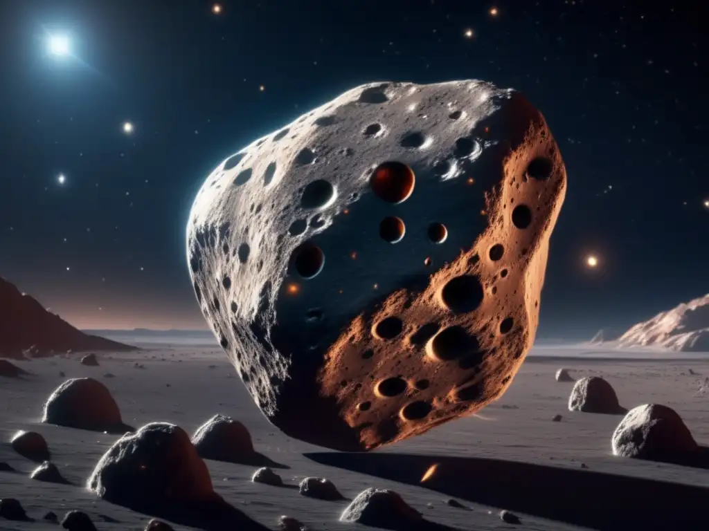 Imagen impresionante de un asteroide tipo T en el espacio, revelando su historia cósmica y su papel en el sistema solar