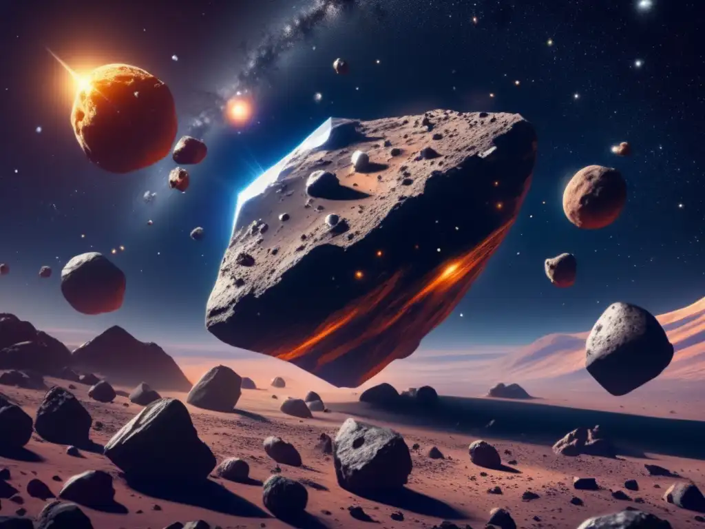 Imagen impresionante de asteroides flotando en el espacio - Asteroides explotación recursos universo